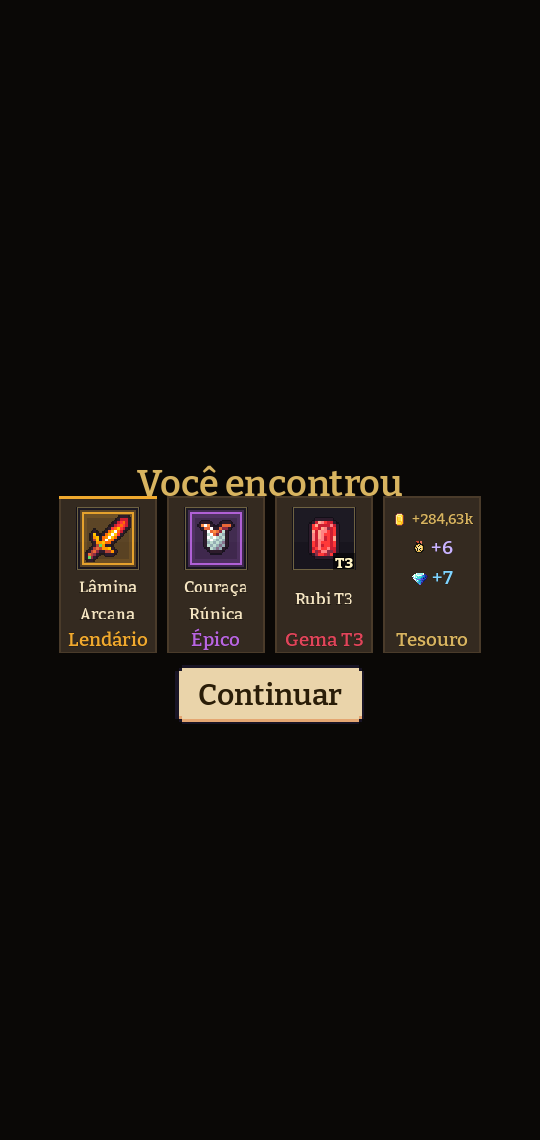 Revelação de itens obtidos